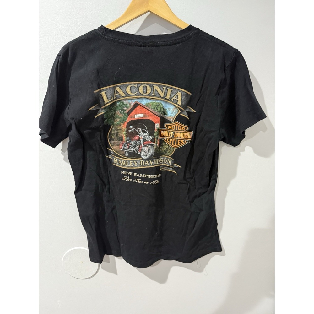 Harley Davidson Shirt XXL Black Laconia Motorcycle Week Logo New Hampshire